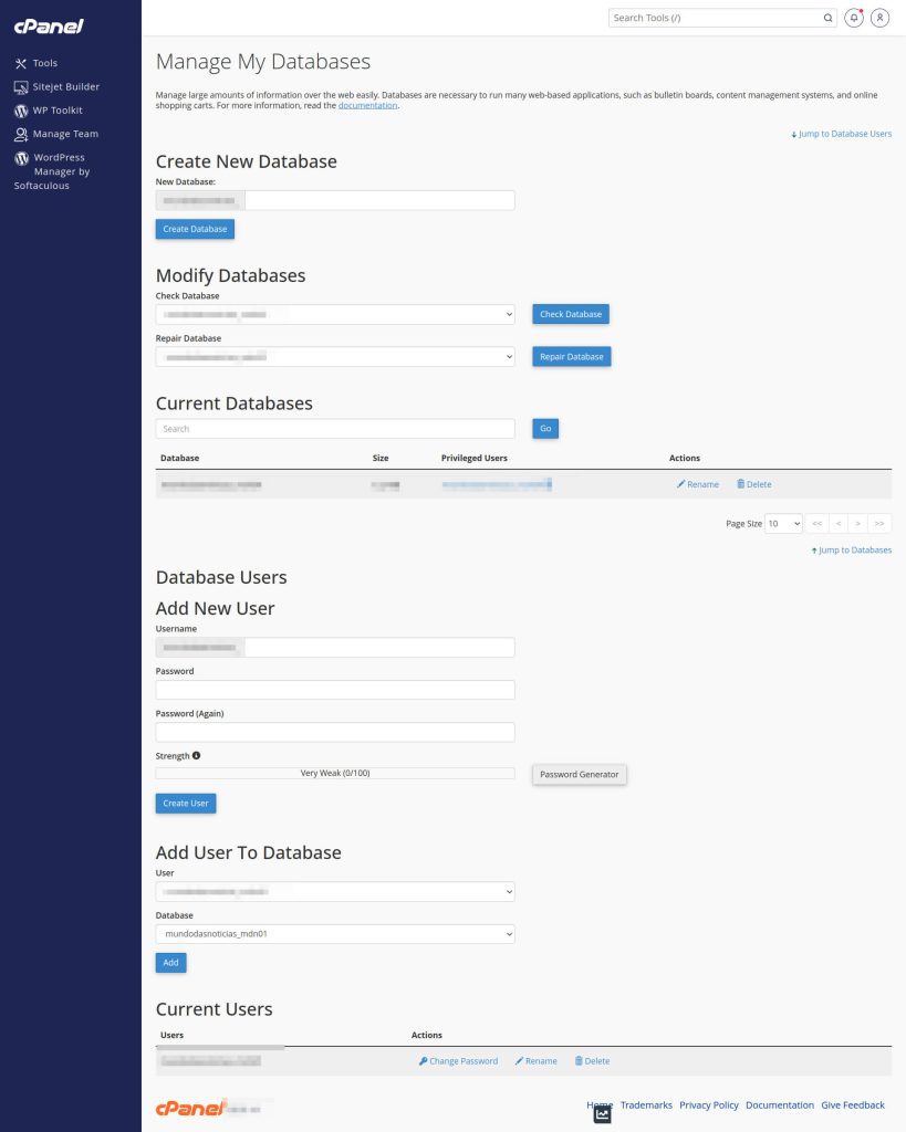 Manage My Databases