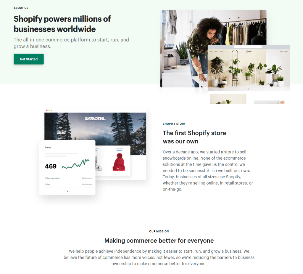 sobre nós Shopify